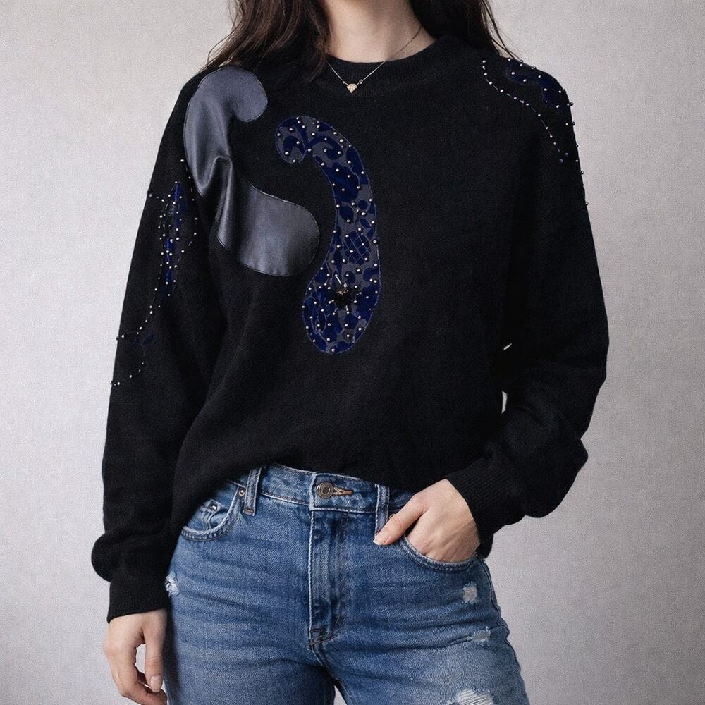 Vintage Andriano I. Fatigati Sweater Women's Size M Wool/Angora Abstract Artsy